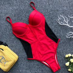 In-X Push up one piece swimsuit Bodysuit women Sexy snake print bikini 2019 High cut swimwear women monokini Padded bathing suit