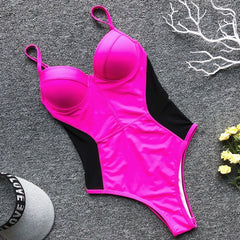 In-X Push up one piece swimsuit Bodysuit women Sexy snake print bikini 2019 High cut swimwear women monokini Padded bathing suit