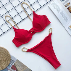 2019 New high cut thong bathing suit high waist swimsuit Solid swimwear women Brazilian Biquini swim beach micro bikini set
