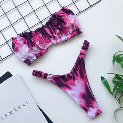 Extreme Brazilian bikini thong 2019 High cut swimwear female bathing suit Pleated swimsuit women Bandeau biquini Summer bathers