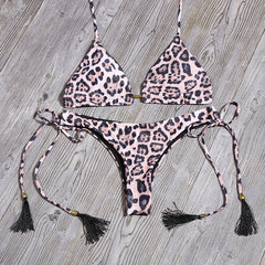 Sexy Floral Print Bikinis Striped Patchwork Swimsuit Women Bandage Bikini Set Swimwear Brazilian Beachwear New Bathing Suit