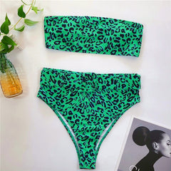 In-X High waist bikinis 2019 mujer Neon swimsuit female one shoulder swimwear women Bandeau top Sexy green bathing suit bathers